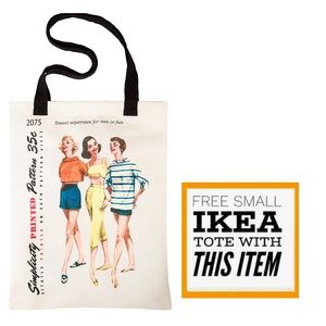 NWT Simplicity Vintage Fashion 1950's Shoulder Tote Bag w/FREE Small Ikea Tote